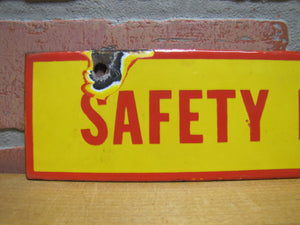 SAFETY FIRST Original Old SHELL DSP Porcelain Sign Gas Station Repair Shop Ad