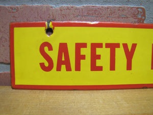 SAFETY FIRST Original Old SHELL DSP Porcelain Sign Gas Station Repair Shop Ad