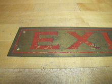 Load image into Gallery viewer, EXIT Antique Brass Sign Impressed Detailed Lettering Store Shop Diner Advertising
