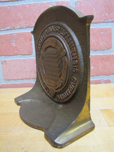 UNIVERSITY of PENNSYLVANIA Antique Cast Iron Doorstop Bookend Art Statue CS&C Co