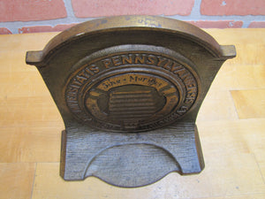 UNIVERSITY of PENNSYLVANIA Antique Cast Iron Doorstop Bookend Art Statue CS&C Co