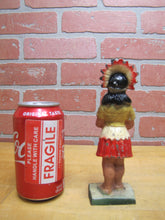 Load image into Gallery viewer, NATIVE AMERICAN INDIAN GIRL CIGAR BOX PYMATUNING LAKE PA Old Cast Iron Souvenir Statue Cigar Shop Counter Display
