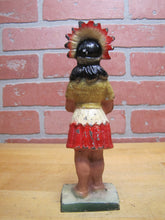 Load image into Gallery viewer, NATIVE AMERICAN INDIAN GIRL CIGAR BOX PYMATUNING LAKE PA Old Cast Iron Souvenir Statue Cigar Shop Counter Display
