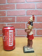Load image into Gallery viewer, NATIVE AMERICAN INDIAN GIRL CIGAR BOX PYMATUNING LAKE PA Old Cast Iron Souvenir Statue Cigar Shop Counter Display
