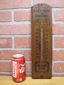 PITTSTON COAL PATTISON & BOWNS BATTERY PLACE NEW YORK NY Old Advertising Thermometer Sign