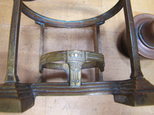 Old Copper Brass Bronze Teapot Stand Burner Detailed Decorative Arts Tea Pot Set