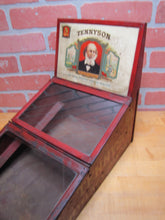 Load image into Gallery viewer, TENNYSON 5c CIGARS Old Store Display Humidor Case Sign PROP MAZER-CRESSMAN Co Made by CADILLAC Can Co CIN O USA
