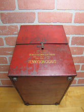 Load image into Gallery viewer, TENNYSON 5c CIGARS Old Store Display Humidor Case Sign PROP MAZER-CRESSMAN Co Made by CADILLAC Can Co CIN O USA
