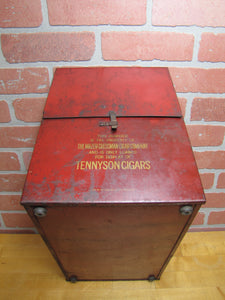 TENNYSON 5c CIGARS Old Store Display Humidor Case Sign PROP MAZER-CRESSMAN Co Made by CADILLAC Can Co CIN O USA