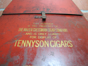 TENNYSON 5c CIGARS Old Store Display Humidor Case Sign PROP MAZER-CRESSMAN Co Made by CADILLAC Can Co CIN O USA