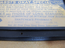 Load image into Gallery viewer, PABST&#39;S OKAY SPECIFIC STD Medicine Old Ad Mirror Sign THATCHER&#39;S PHARMACY PA
