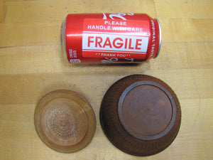 Antique 1800s Swirling Log Wooden Trinket Box Tobacco Snuff Good Luck 'Swastika' Native American Indian