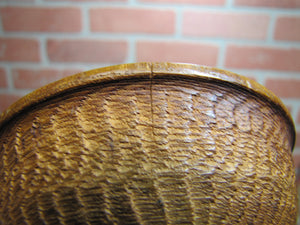 Antique 1800s Swirling Log Wooden Trinket Box Tobacco Snuff Good Luck 'Swastika' Native American Indian
