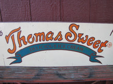 Load image into Gallery viewer, THOMAS SWEET DELICIOUS ICE CREAM Vintage Double Sided Wooden Advertising Sign
