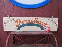 Load image into Gallery viewer, THOMAS SWEET DELICIOUS ICE CREAM Vintage Double Sided Wooden Advertising Sign
