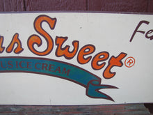 Load image into Gallery viewer, THOMAS SWEET DELICIOUS ICE CREAM Vintage Double Sided Wooden Advertising Sign
