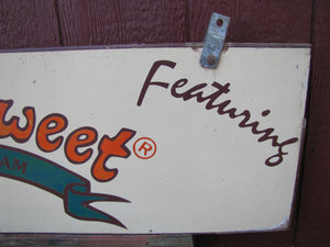 THOMAS SWEET DELICIOUS ICE CREAM Vintage Double Sided Wooden Advertising Sign