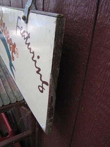 THOMAS SWEET DELICIOUS ICE CREAM Vintage Double Sided Wooden Advertising Sign