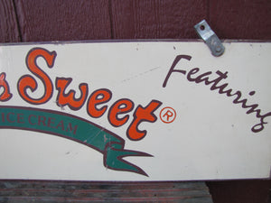 THOMAS SWEET DELICIOUS ICE CREAM Vintage Double Sided Wooden Advertising Sign