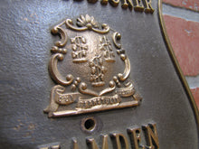 Load image into Gallery viewer, HAMDEN POLICE DEPT COMMISSIONER Brass Bronze Embossed Auto Truck Badge Sign CT
