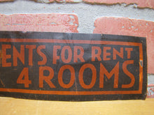 Load image into Gallery viewer, APARTMENTS FOR RENT 4 ROOMS Old Ad Tin Sign B&amp;B Hotel Motel Boarding House
