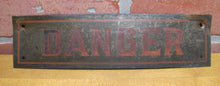 Load image into Gallery viewer, DANGER Old Brass Sign Safety Advertising Dynomite Explosives Shop Industrial Ad
