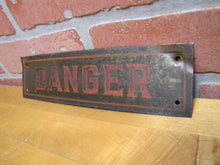 Load image into Gallery viewer, DANGER Old Brass Sign Safety Advertising Dynomite Explosives Shop Industrial Ad
