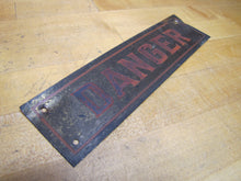 Load image into Gallery viewer, DANGER Old Brass Sign Safety Advertising Dynomite Explosives Shop Industrial Ad

