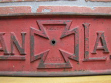 Load image into Gallery viewer, AMERICAN LAFRANCE Antique Cast Iron Embossed Plaque Fire Trk Sign REG US PAT OFF
