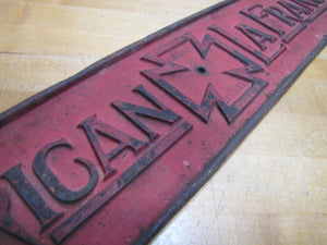 AMERICAN LAFRANCE Antique Cast Iron Embossed Plaque Fire Trk Sign REG US PAT OFF