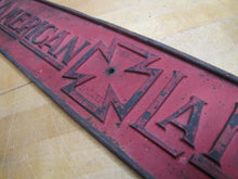 Load image into Gallery viewer, AMERICAN LAFRANCE Antique Cast Iron Embossed Plaque Fire Trk Sign REG US PAT OFF
