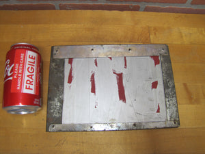 EXIT Sign Antique Chip Scalloped Reverse on Glass Advertising Sign Tin Frame Red Silver