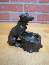 Load image into Gallery viewer, Old Dog Tree Stump Figural Lighter Ashtray Pivot Head Asian Cast Metal Detailed
