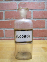 Load image into Gallery viewer, ALCOHOL Antique Apothecary Bottle Medicine Drug Store Reverse Glass Label p1899
