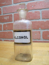 Load image into Gallery viewer, ALCOHOL Antique Apothecary Bottle Medicine Drug Store Reverse Glass Label p1899
