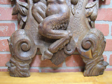 Load image into Gallery viewer, Antique Wooden Carved Faun Monster Beast Archictural Hardware Element Salvage Panel Part Decorative Arts

