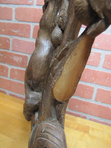Antique Wooden Carved Faun Monster Beast Archictural Hardware Element Salvage Panel Part Decorative Arts