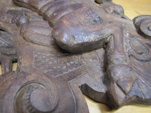 Load image into Gallery viewer, Antique Wooden Carved Faun Monster Beast Archictural Hardware Element Salvage Panel Part Decorative Arts
