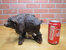 Load image into Gallery viewer, Old Ironwood Buffalo Herd Sculpture large hand carved artwork 4 horned and calf
