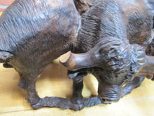 Load image into Gallery viewer, Old Ironwood Buffalo Herd Sculpture large hand carved artwork 4 horned and calf
