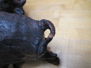 Old Ironwood Buffalo Herd Sculpture large hand carved artwork 4 horned and calf