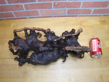 Load image into Gallery viewer, Old Ironwood Buffalo Herd Sculpture large hand carved artwork 4 horned and calf
