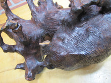 Load image into Gallery viewer, Old Ironwood Buffalo Herd Sculpture large hand carved artwork 4 horned and calf
