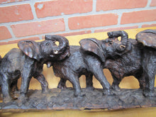 Load image into Gallery viewer, Old Ironwood Elephant Family Herd Sculpture large detailed hand carved artwork
