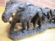 Load image into Gallery viewer, Old Ironwood Elephant Family Herd Sculpture large detailed hand carved artwork
