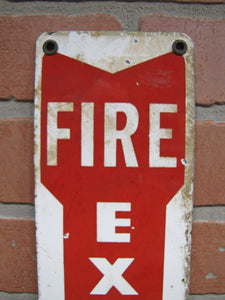 FIRE EXTINGUISHER Original Old Porcelain Safety Advertising Sign Down Arrow
