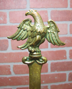 RASSELER'S LANDSCAPING Old Bronze EAGLE Ornate Advertising Letter Opener Figural Bird