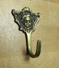 Load image into Gallery viewer, Childs Face Antique Decorative Arts Brass Bronze Hook Hanger Hardware Element

