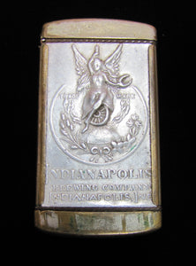 INDIANPOLIS BREWING Co INDIANA Antique Pre Prohibition Advertising Match Safe Vesta Holder PROGRESS BRAND