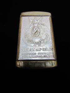 INDIANPOLIS BREWING Co INDIANA Antique Pre Prohibition Advertising Match Safe Vesta Holder PROGRESS BRAND